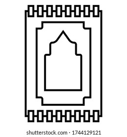 Praying mat linear icon vector