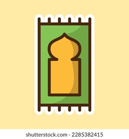 praying mat sticker ramadan edition pack, editable cartoon style sticker vector	