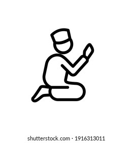  Praying muslim vector illustration logo template for many purpose. Isolated on white background.