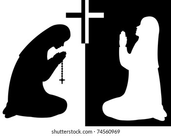 Praying nuns