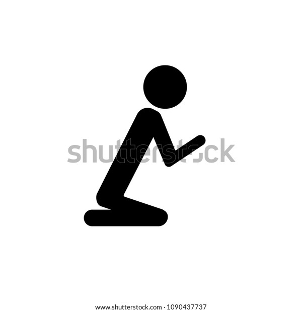 Praying Person Icon Religion Symbol Ramadan Stock Vector (Royalty Free ...