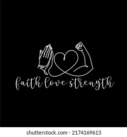 Praying Pose Hands - Heart And Hand Strength Line Art Logo
