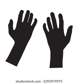 Praying silhouette hands vector illustration