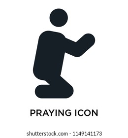 Praying silhouette icon vector isolated on white background for your web and mobile app design, Praying silhouette logo concept