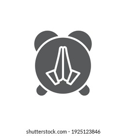 Praying time icon, color, line, outline vector sign, linear style pictogram isolated on white. Symbol, logo illustration