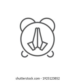 Praying time icon, color, line, outline vector sign, linear style pictogram isolated on white. Symbol, logo illustration