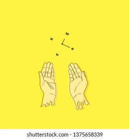 praying is usually done with a hand gesture looking up