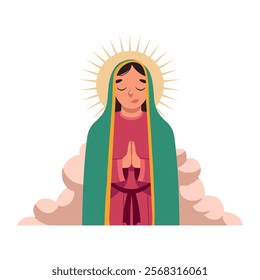 praying virgin of guadalupe isolated