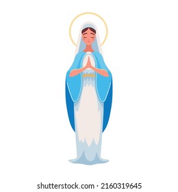 praying virgin mary icon isolated