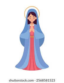 praying virgin perpetual help isolated icon