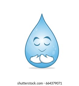 Praying water cartoon character vector illustration collection