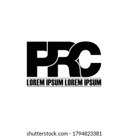PRC letter monogram logo design vector