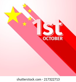 PRC National day holiday long shadow. Vector illustration