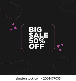 Prdouct sale poster\banner for product promotion 50% off pink lines, black color, arrows