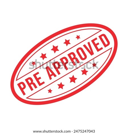 Pre Approved Rubber stamp Design vector 