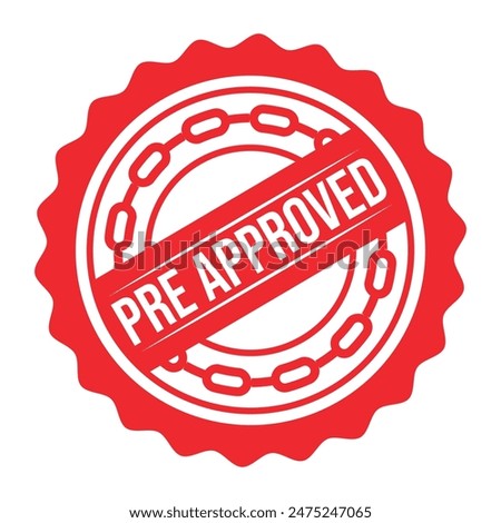 Pre Approved Rubber stamp Design vector 