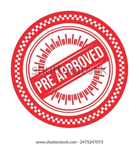 Pre Approved Rubber stamp Design vector 