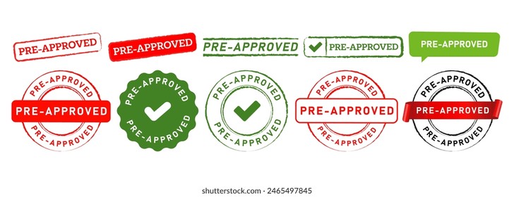 pre approved rubber stamp seal badge label sticker sign for accepted consented authorized qualified