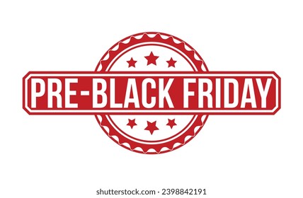 Pre black friday Red Rubber Stamp vector design.