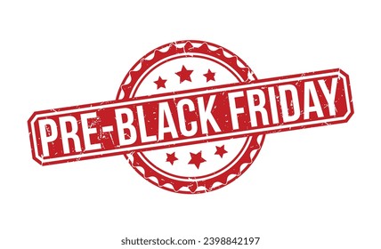 Pre black friday Red Rubber Stamp vector design.