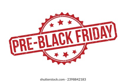 Pre black friday stamp red rubber stamp on white background. Pre black friday stamp sign