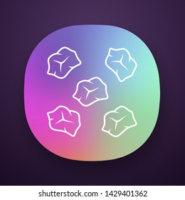 Pre cut app icon. Meat production and sale. Ingredient for meatballs. Protein source. Butchery business. UI/UX user interface. Web or mobile application. Vector isolated illustration