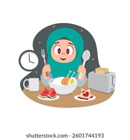 the pre dawn meal before beginning the daily fast in Ramadan
