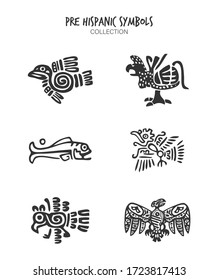 Pre Hispanic icons collection set