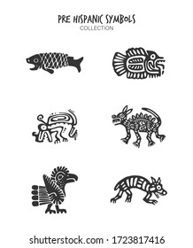 Pre Hispanic icons collection set