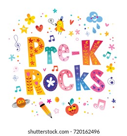 Pre K rocks unique lettering kids design