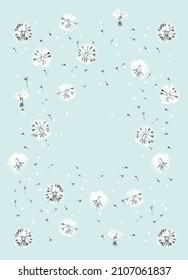 Pre made template with Dandelion flower. Summer concept. Decorative greeting card, invitation, poster, design background, birthday party.