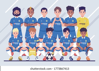 Pre Match Football Team Photo Illustration Background