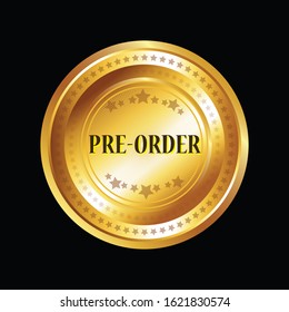 Pre order Circular Vector Gold Web Icon Button