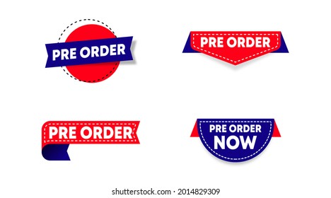 Pre order label template stock vector. Pre order label for web banner and online flyer of big sale event