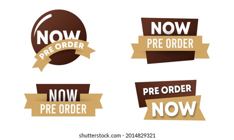 Pre order label template stock vector. Pre order label for web banner and online flyer of big sale event