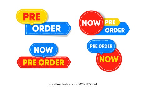 Pre order label template stock vector. Pre order label for web banner and online flyer of big sale event