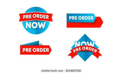 Pre order label template stock vector. Pre order label for web banner and online flyer of big sale event