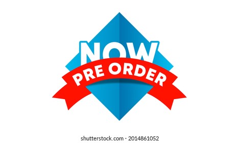 Pre order label template stock vector. Pre order label for web banner and online flyer of big sale event