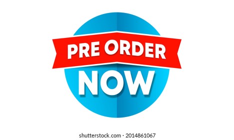 Pre order label template stock vector. Pre order label for web banner and online flyer of big sale event