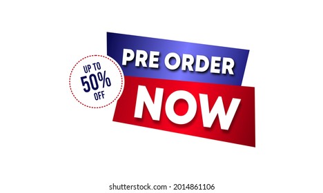 Pre order label template stock vector. Pre order label for web banner and online flyer of big sale event