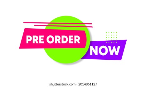 Pre order label template stock vector. Pre order label for web banner and online flyer of big sale event