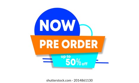 Pre order label template stock vector. Pre order label for web banner and online flyer of big sale event