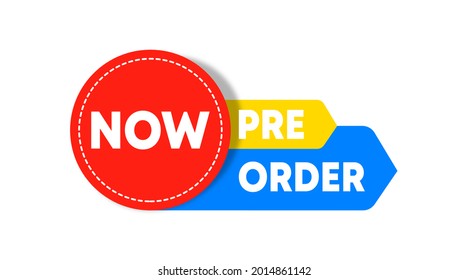 Pre order label template stock vector. Pre order label for web banner and online flyer of big sale event