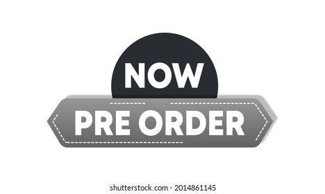 Pre order label template stock vector. Pre order label for web banner and online flyer of big sale event