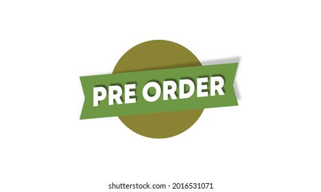 Pre order label template stock vector. Pre order label for web banner and online flyer of big sale event