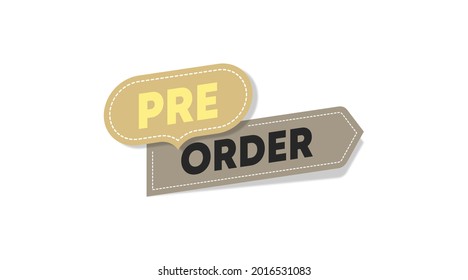 Pre order label template stock vector. Pre order label for web banner and online flyer of big sale event
