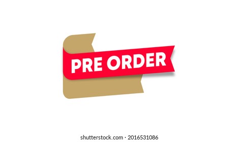 Pre order label template stock vector. Pre order label for web banner and online flyer of big sale event