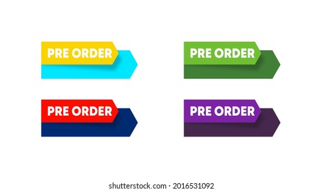 Pre order label template stock vector. Pre order label for web banner and online flyer of big sale event