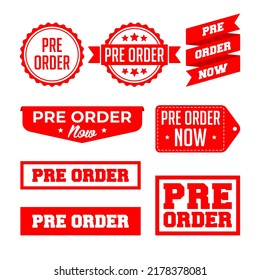 pre order logo icon badge vector