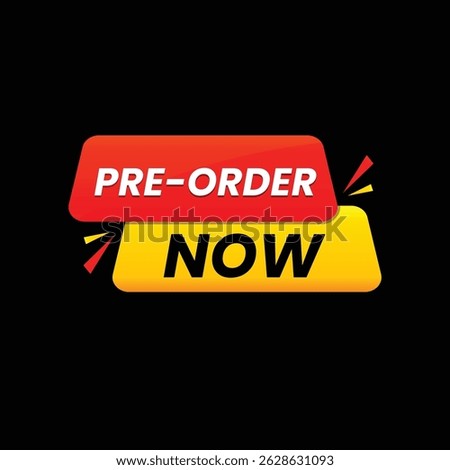 Pre Order now banner design black illustration background
